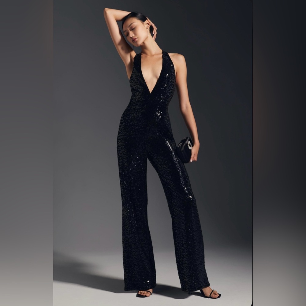 Hutch Sequin Halter Jumpsuit